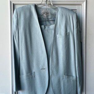 Vintage Classy Light/Blue Skirt Suit